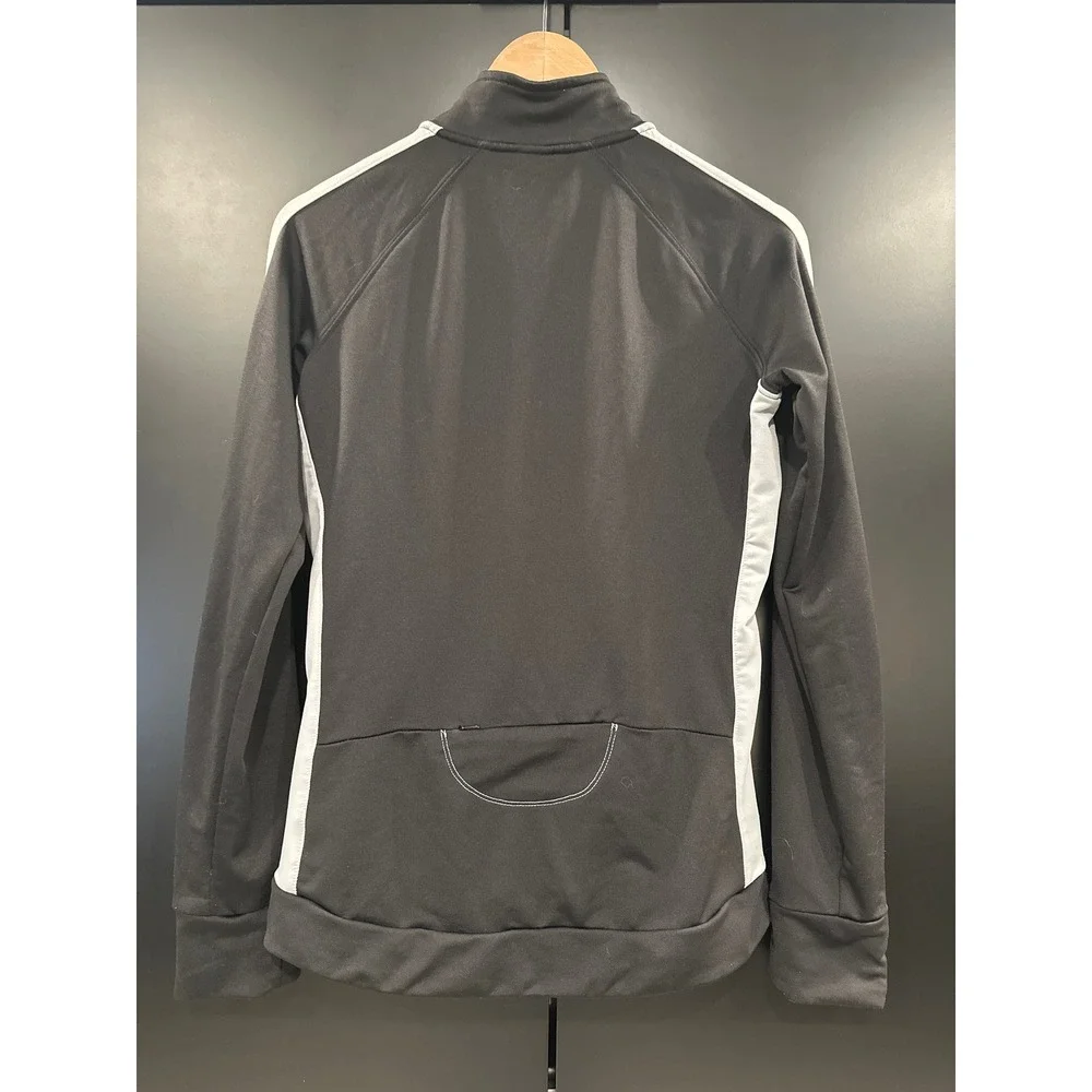 Alo Yoga CoolFit Womens Track Jacket Black White Full Zip Cycling Running Small